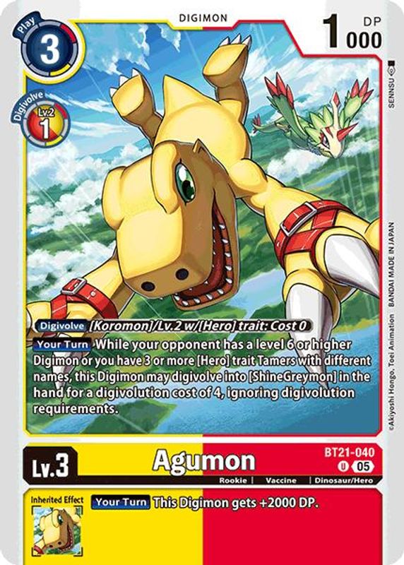 Agumon (Non-Foil) - BT21-040 - Uncommon