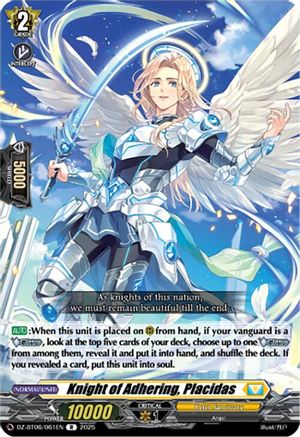 Knight of Adhering, Placidas - DZ-BT06/061EN - Rare