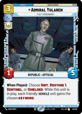 Admiral Yularen - Fleet Coordinator - 047/262 - Rare