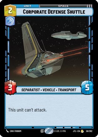 Corporate Defense Shuttle - 059/262 - Rare