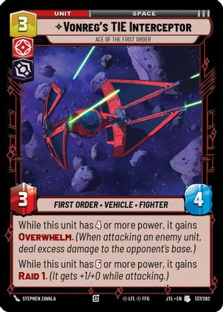Vonreg's TIE Interceptor - Ace of the First Order - 137/262 - Uncommon