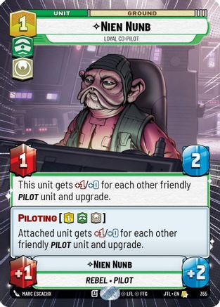 Nien Nunb - Loyal Co-Pilot (Hyperspace) - 355 - Rare