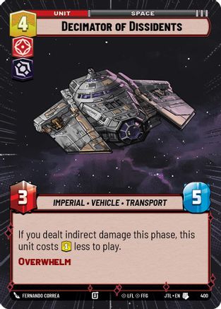 Decimator of Dissidents (Hyperspace) - 400 - Uncommon