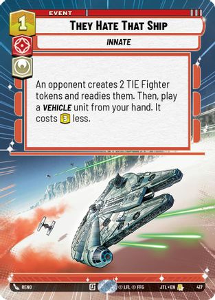 They Hate That Ship (Hyperspace) - 417 - Rare