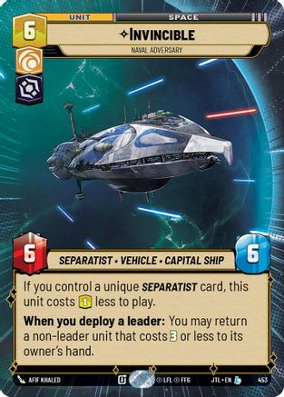 Invincible - Naval Adversary (Hyperspace) - 453 - Legendary
