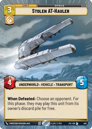 Stolen AT-Hauler (Hyperspace) - 483 - Legendary