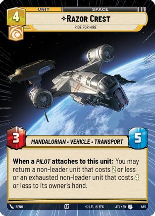 Razor Crest - Ride For Hire (Hyperspace) - 485 - Uncommon