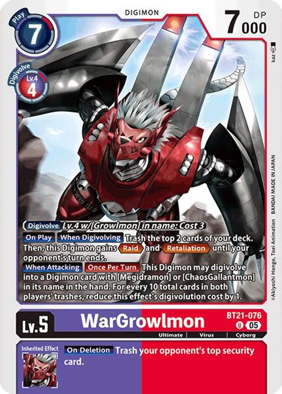 WarGrowlmon - BT21-076 - Uncommon