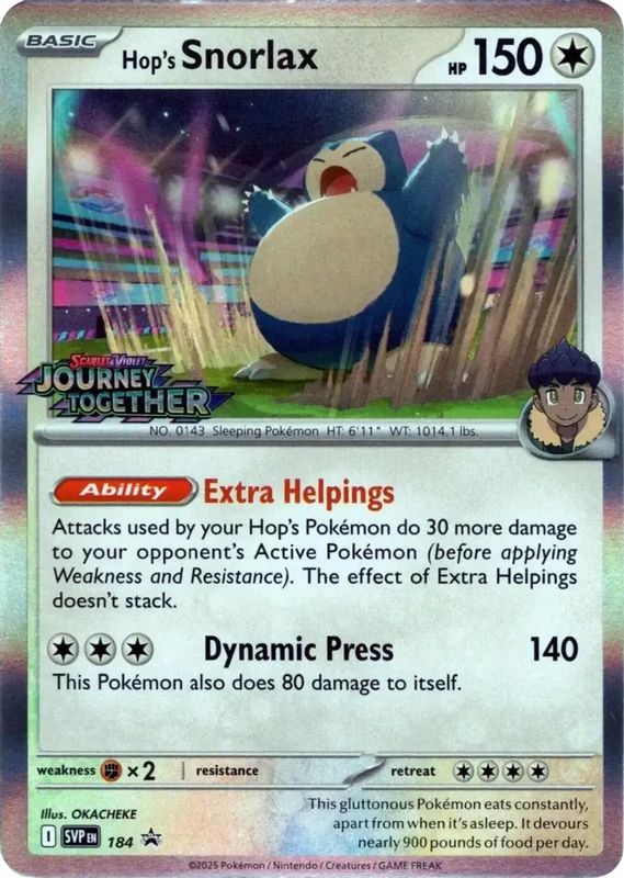 Hop's Snorlax - SVP184 - Pre-Release Promo