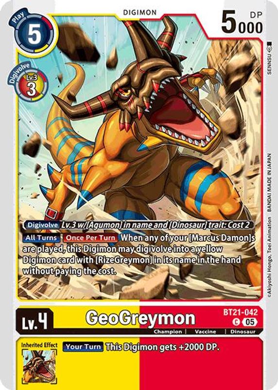 GeoGreymon (Non-Foil) - BT21-042 - Common