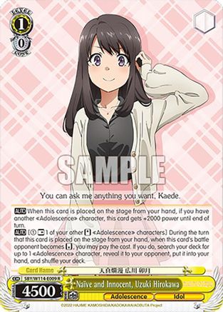Naive and Innocent, Uzuki Hirokawa - SBY/W114-E009R - Rare