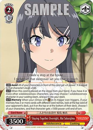 Staying Together Overnight, Mai Sakurajima - SBY/W114-E053R - Rare