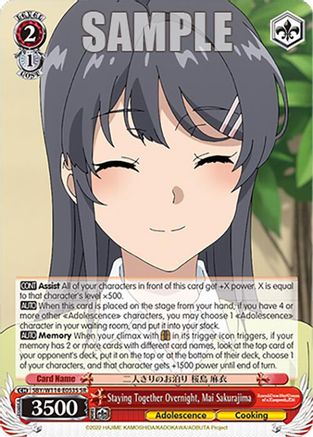 Staying Together Overnight, Mai Sakurajima (SR) - SBY/W114-E053SSR - Super Rare