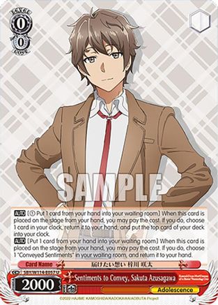 Sentiments to Convey, Sakuta Azusagawa - SBY/W114-E057U - Uncommon