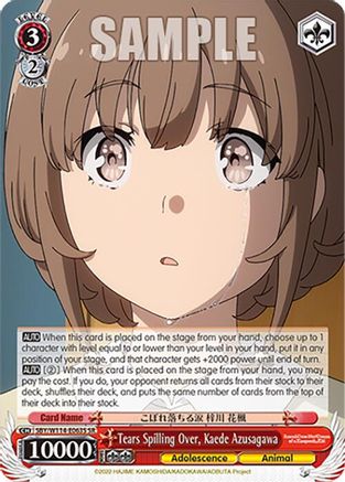 Tears Spilling Over, Kaede Azusagawa (SR) - SBY/W114-E063SSR - Super Rare