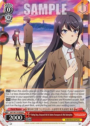 Fading Days, Knapsack Kid & Sakuta Azusagawa & Mai Sakurajima - SBY/W114-E068C - Common