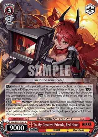 To My Greatest Friends, Red Hood - NIK/S117-E065R - Rare