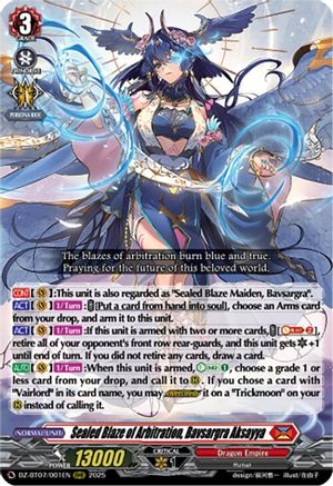 Sealed Blaze of Arbitration, Bavsargra Aksayya - DZ-BT07/001EN - Triple Rare
