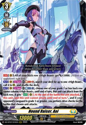 Hound Raiser, Aoi - DZ-BT07/010EN - Triple Rare