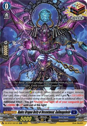 Hades Dragon Deity of Resentment, Gallmageheld - DZ-BT07/021EN - Over Double Rare