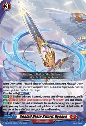 Sealed Blaze Sword, Dyaava - DZ-BT07/033EN - Double Rare