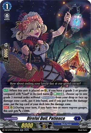 Direful Doll, Patience - DZ-BT07/036EN - Double Rare