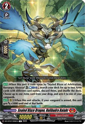 Sealed Blaze Dragon, Halibadra Balaht - DZ-BT07/099EN - Common