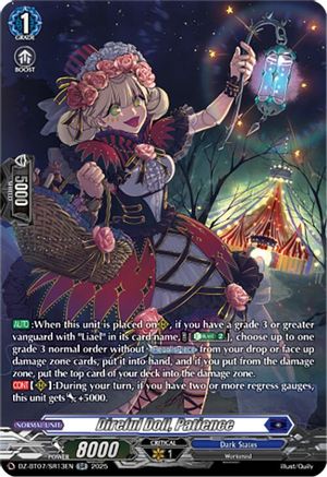 Direful Doll, Patience (SR) - DZ-BT07/SR13EN - Silver Rare
