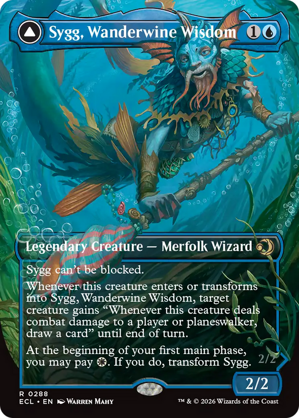 Sygg, Wanderwine Wisdom // Sygg, Wanderbrine Shield - Borderless (ECL)