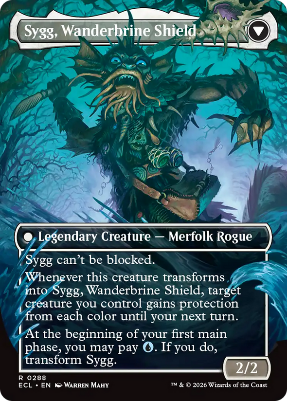 Sygg, Wanderwine Wisdom // Sygg, Wanderbrine Shield - Borderless (ECL)