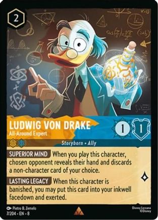 Ludwig Von Drake (All-Around Expert) - 7/204 - Rare