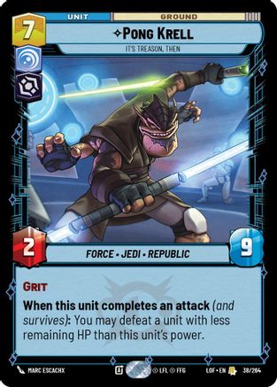 Pong Krell - It's Treason, Then - 038/264 - Rare
