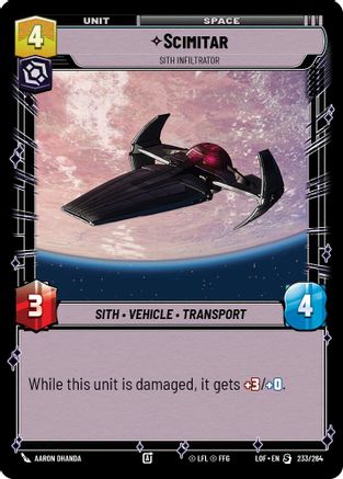 Scimitar - Sith Infiltrator - 233/264 - Special