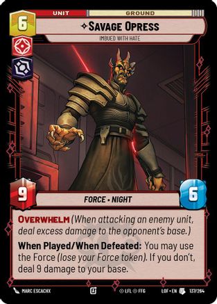 Savage Opress - Imbued With Hate - 137/264 - Uncommon