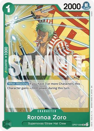 Roronoa Zoro (ST24) (Reprint EN) - OP07-034 - Uncommon