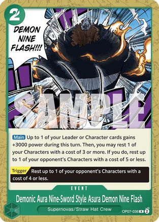 Demonic Aura Nine-Sword Style Asura Demon Nine Flash (ST24) (Reprint EN) (Non-Foil) - OP07-036 - Rare