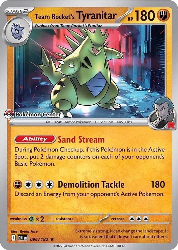 Team Rocket's Tyranitar (Pokemon Center Exclusive) - 096/182 - Rare