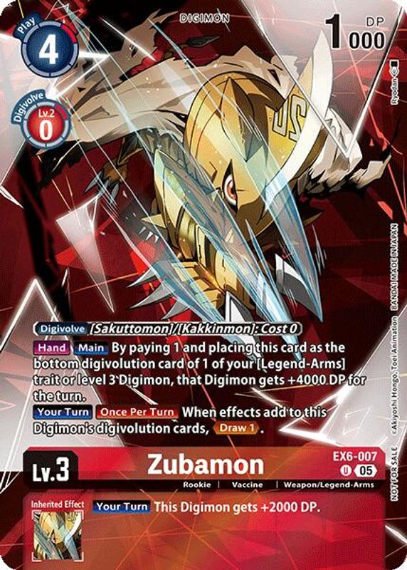 Zubamon (Versus Monsters Legend Pack 2025) - EX6-007 - Uncommon