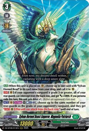 Sylvan Horned Beast Emperor, Magnolia Patriach - DZ-BT08/013EN - Triple Rare
