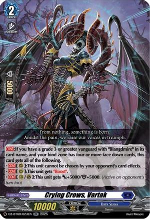 Crying Crows ,Vartak - DZ-BT08/023EN - Double Rare