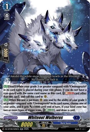 Whiteout Wolfberus - DZ-BT08/026EN - Double Rare