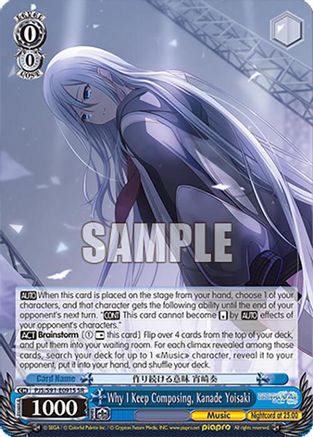 Why I Keep Composing, Kanade Yoisaki (SR) - PJS/S91-E091SSR - Super Rare