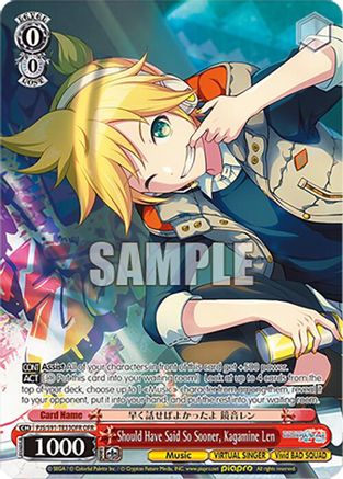Should Have Said So Sooner, Kagamine Len (OFR) - PJS/S91-TE33OFROFR - Over-Frame Rare