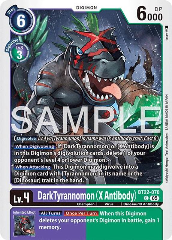 Dark Tyrannomon (X Antibody) - BT22-070 - Common