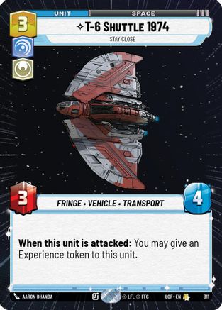 T-6 Shuttle 1974 - Stay Close (Hyperspace) - 311 - Rare