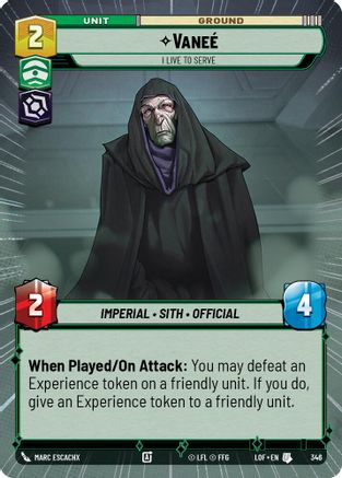Vanee - I Live to Serve (Hyperspace) - 346 - Uncommon