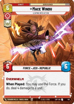 Mace Windu - Leaping into Action (Hyperspace) - 413 - Uncommon