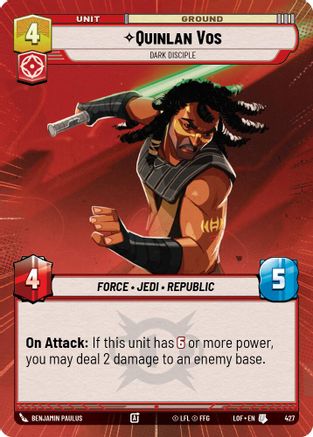 Quinlan Vos - Dark Disciple (Hyperspace) - 427 - Uncommon