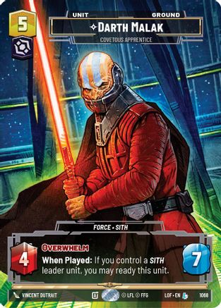 Darth Malak - Covetous Apprentice (Prestige) - 1068 - Legendary