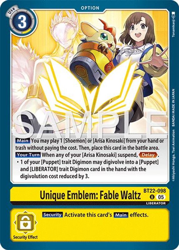 Unique Emblem: Fable Waltz - BT22-098 - Uncommon